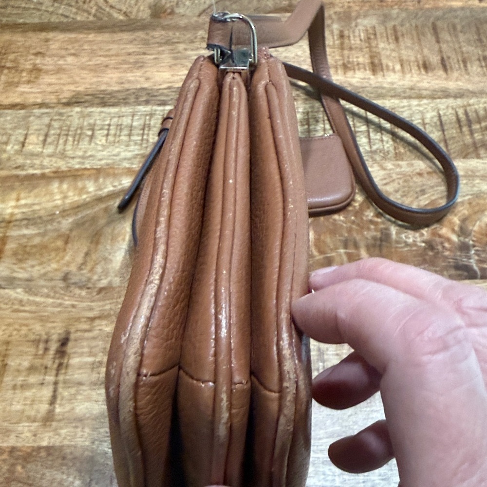 Kate Spade New York Leila Triple Gusset Crossbody Brown Bag - Picture 11 of 14